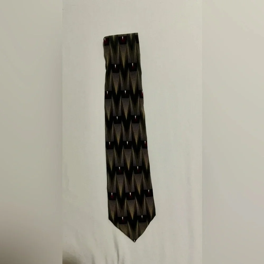 Ziggurat by Mulberry Neckwear Tie 100% silk Vintage